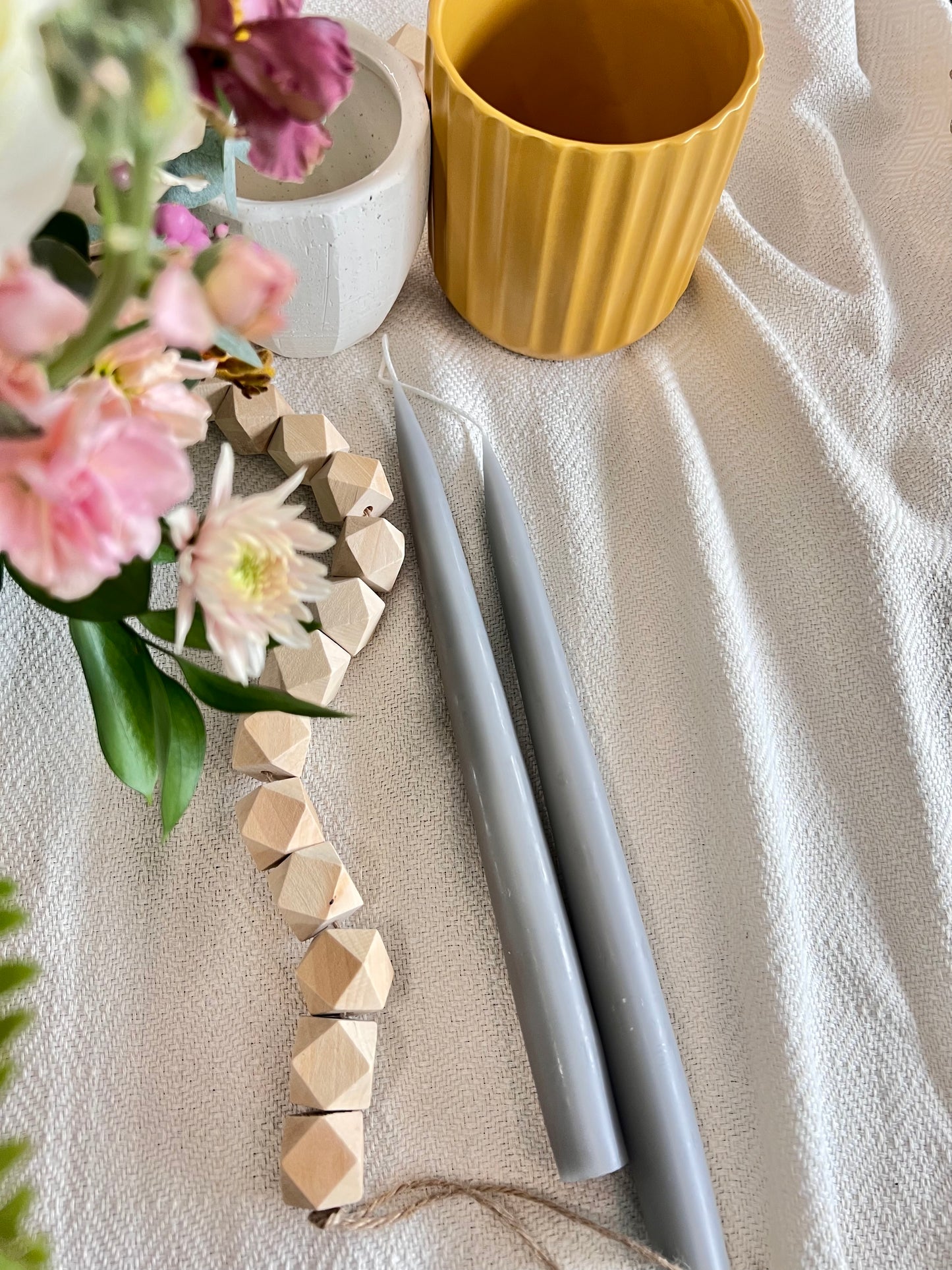 Light Grey Danish Taper Candle | A Pair