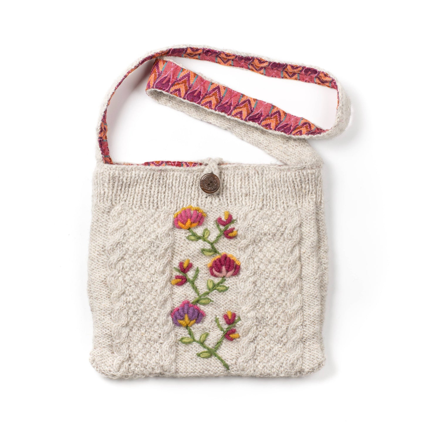 Blooms - wool knit handbag