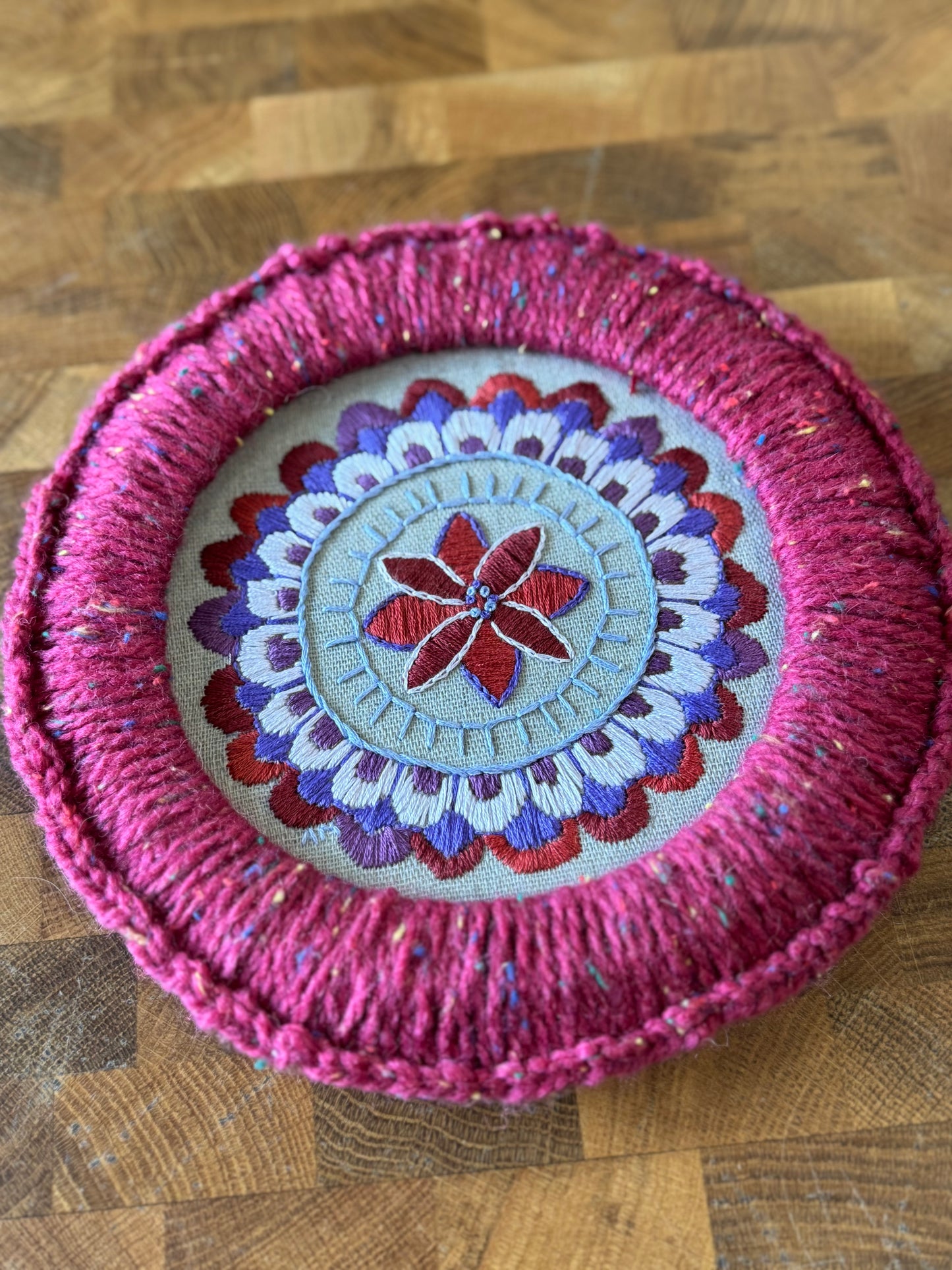 Hand-Stitched Mandala Embroidery Décor