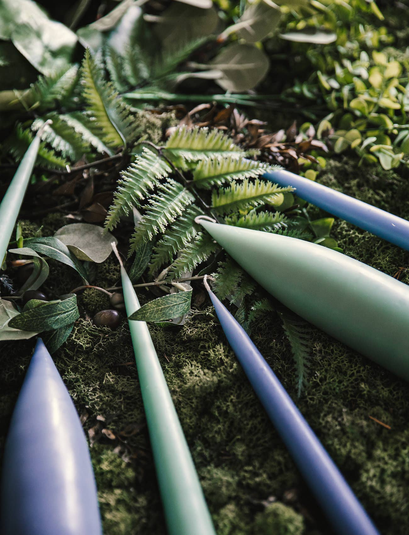 Blue Grey Danish Taper Candle | A Pair