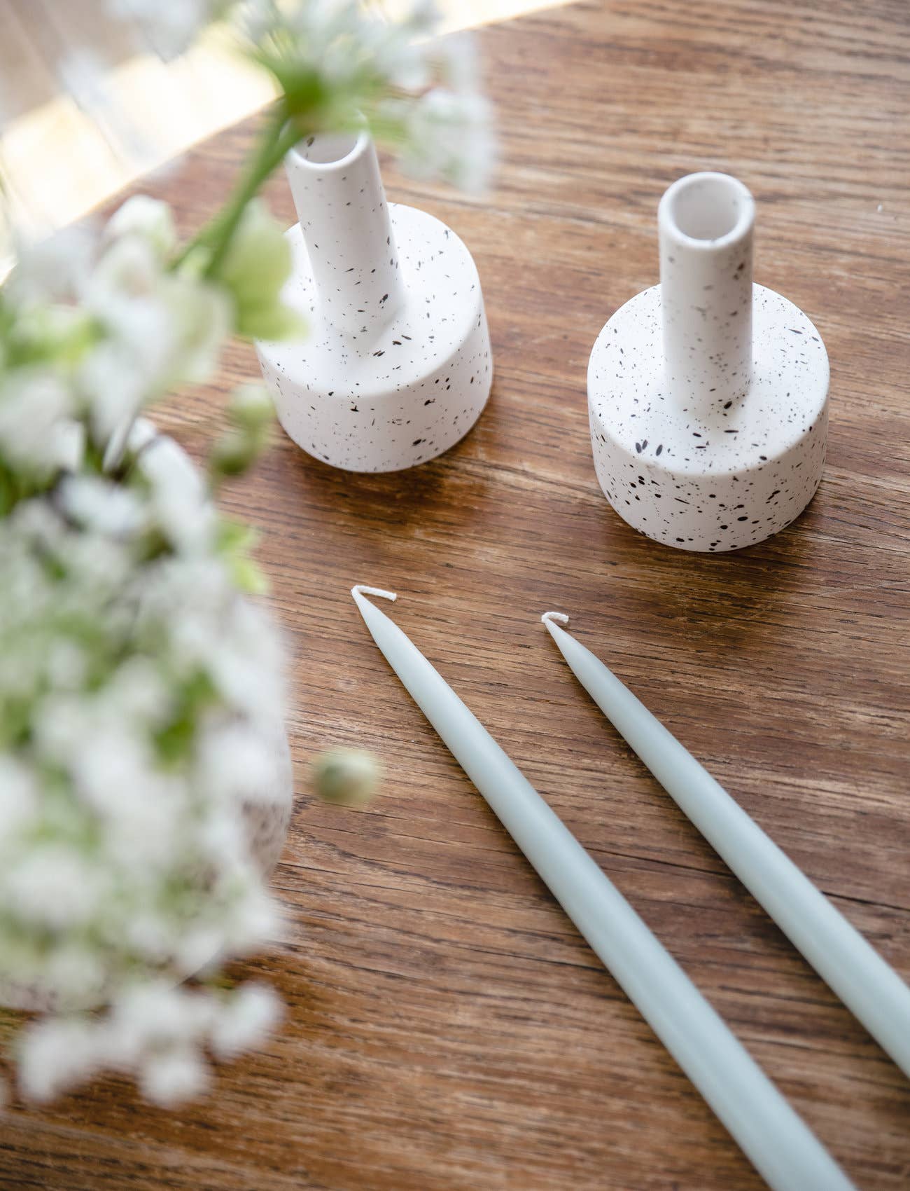 Pastel Teal Danish Taper Candle | A Pair