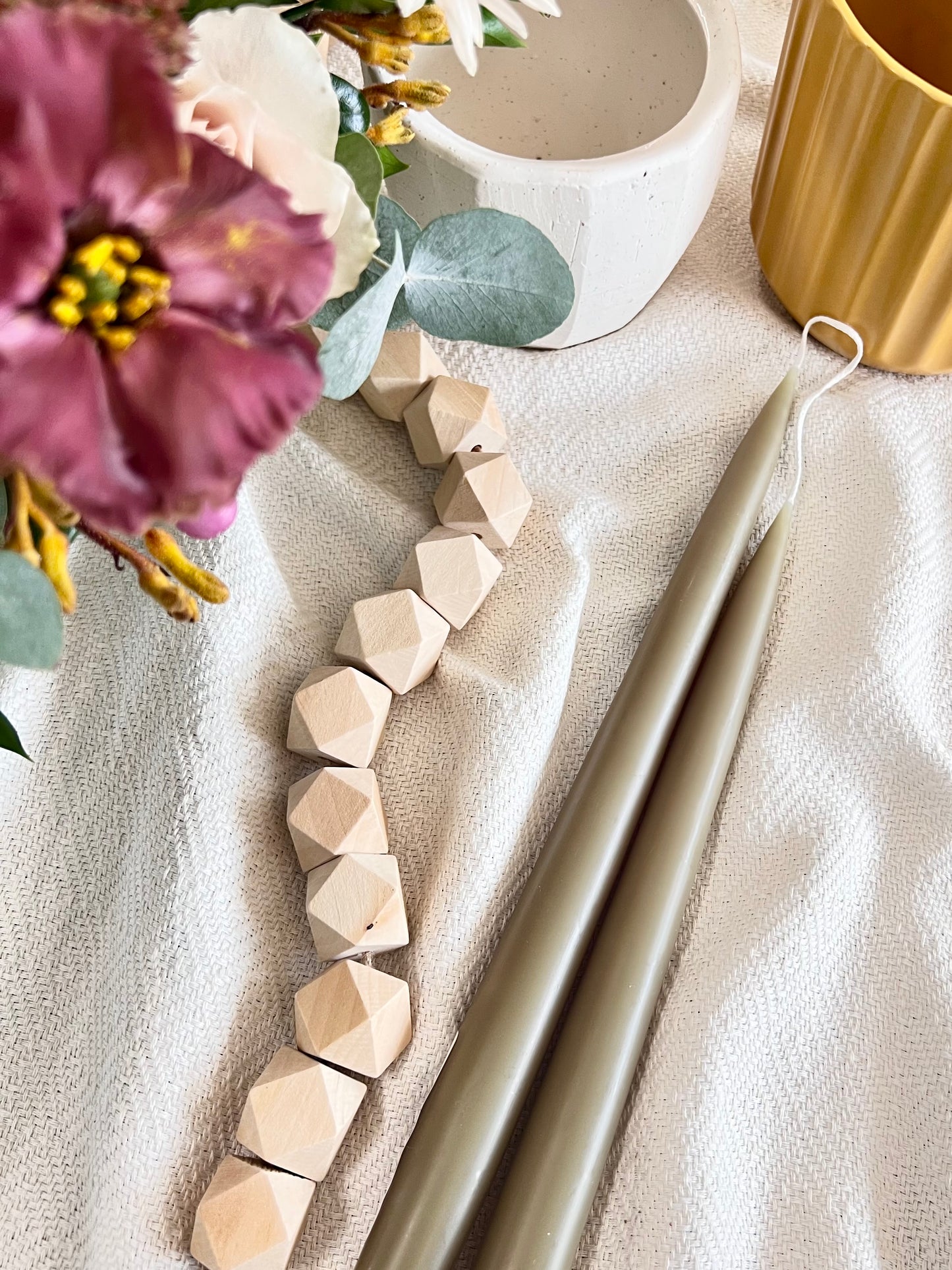 Olive Danish Taper Candle | A Pair