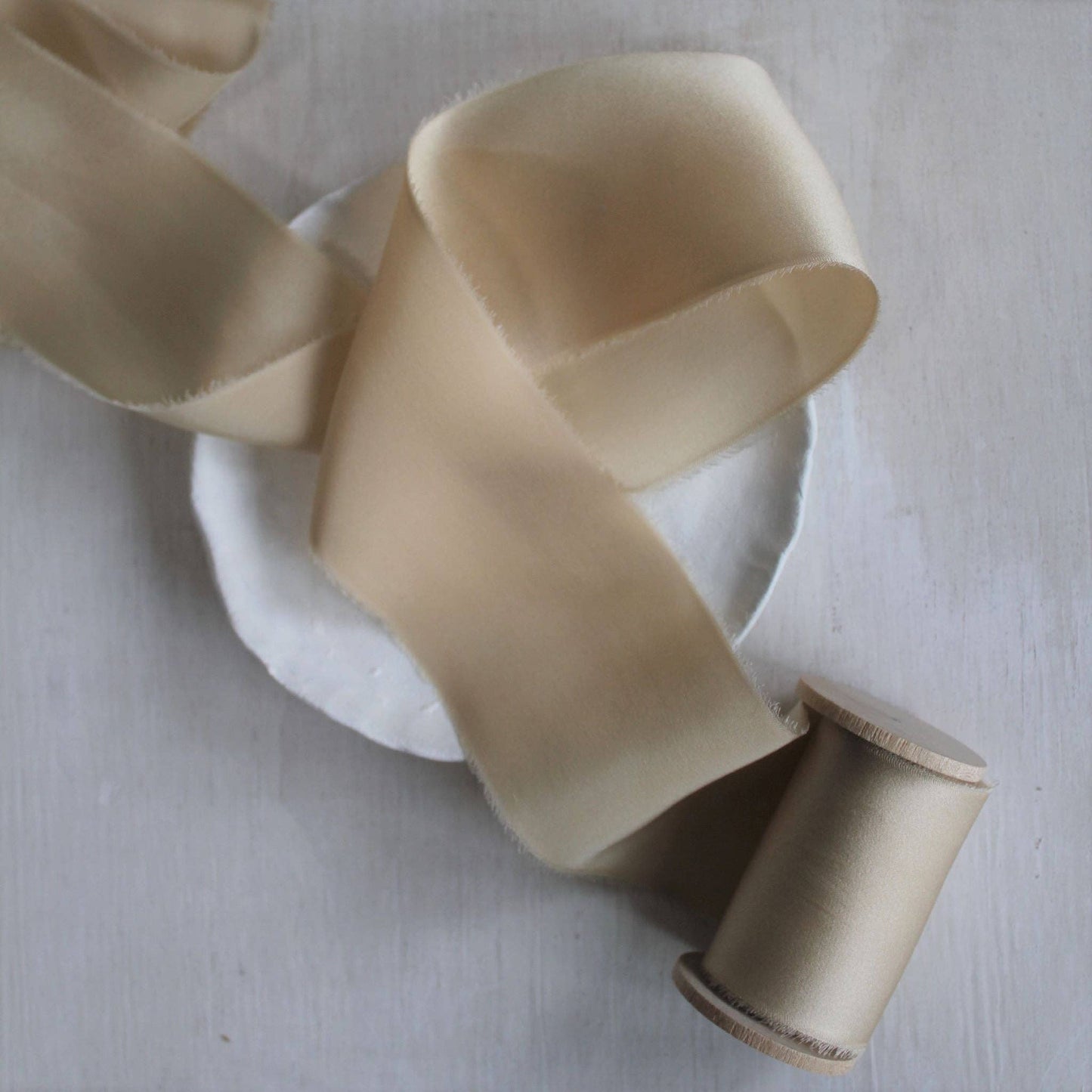 MAPLE Silk Charmeuse Ribbon Hand Torn