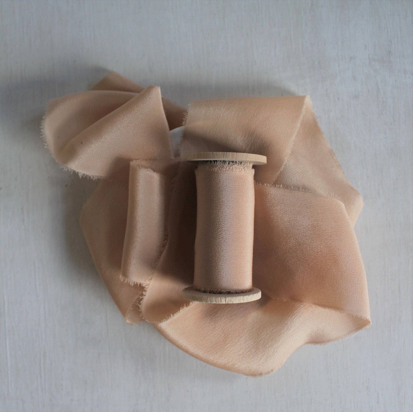 Touch of Pink Silk Crepe de Chine Ribbon Hand Torn