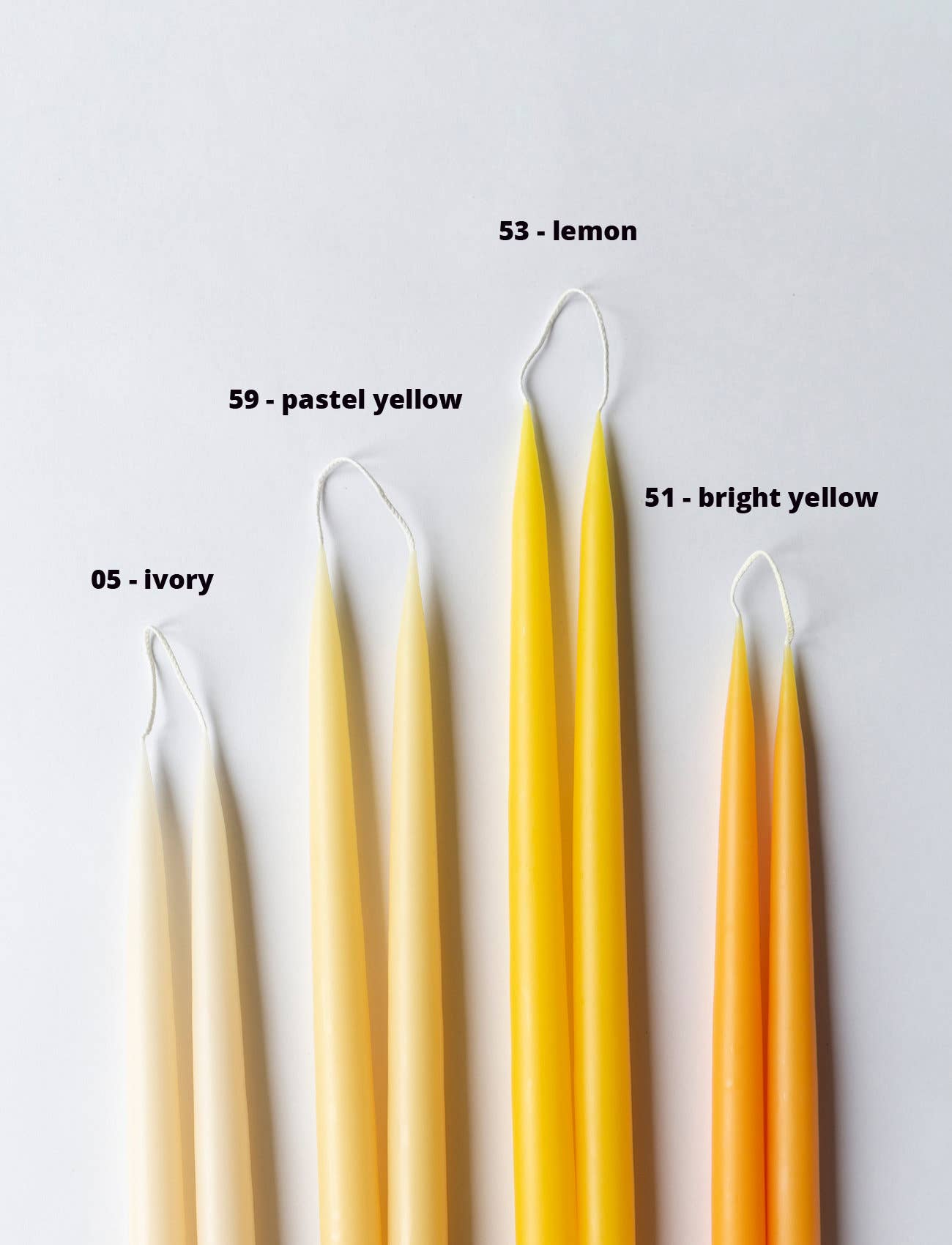 Bright Yellow Danish Taper Candle | A Pair