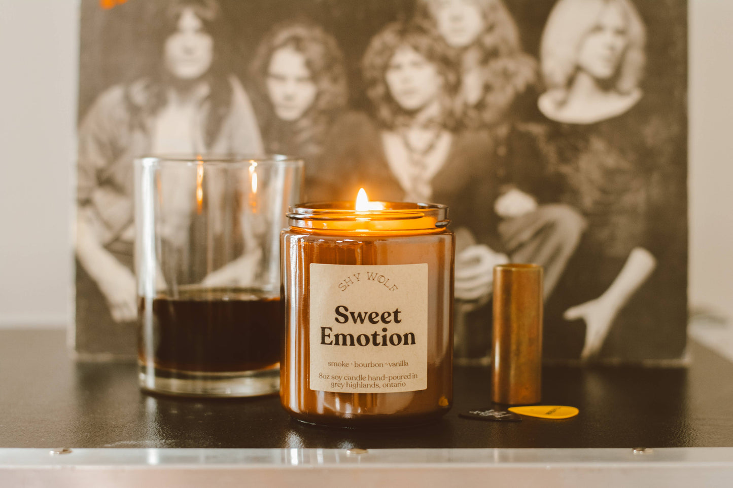 Sweet Emotion Candle - Vanilla, Bourbon, Smoke - Rock N Roll