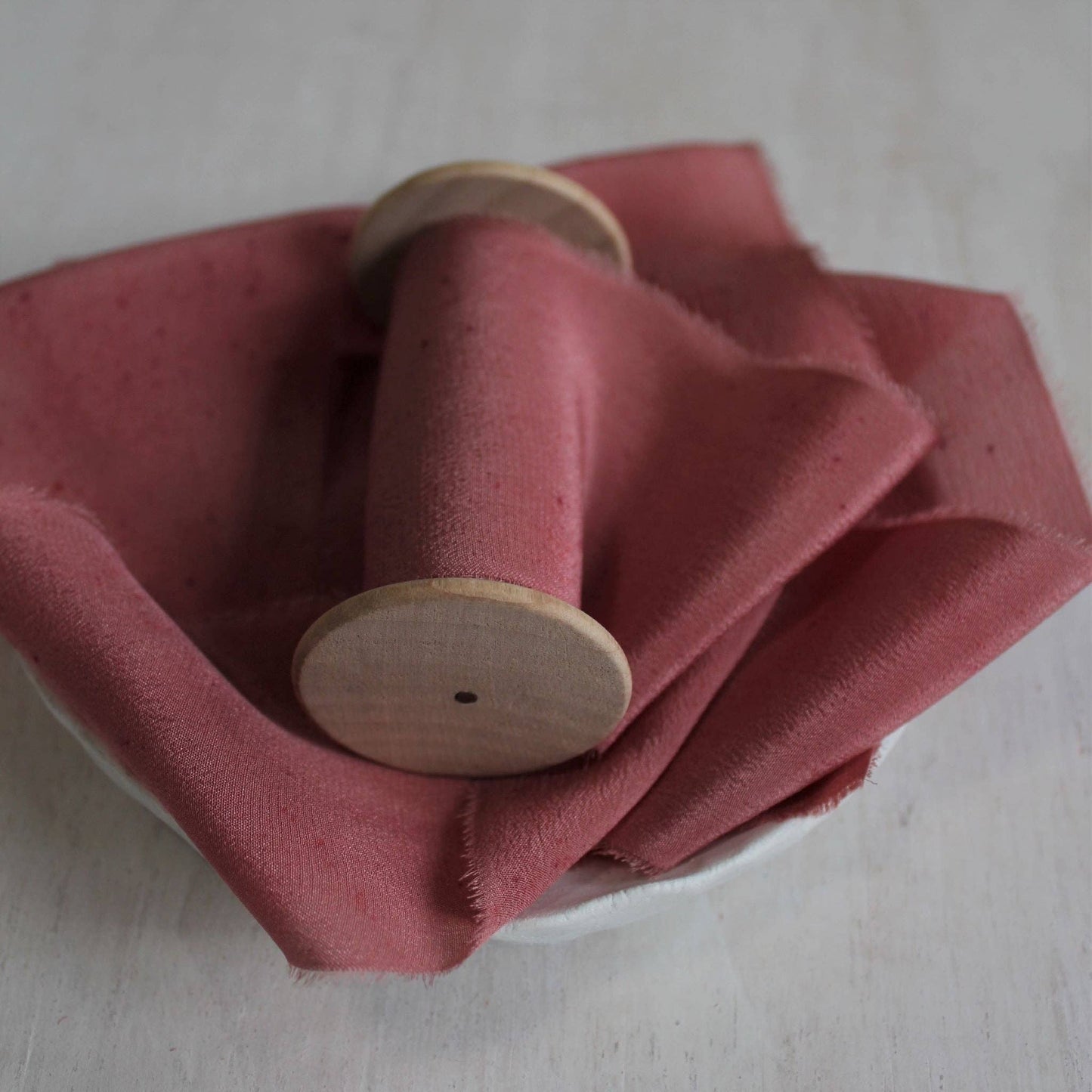 ROSEWOOD Silk Crepe de Chine Ribbon Hand Torn *2 Yards