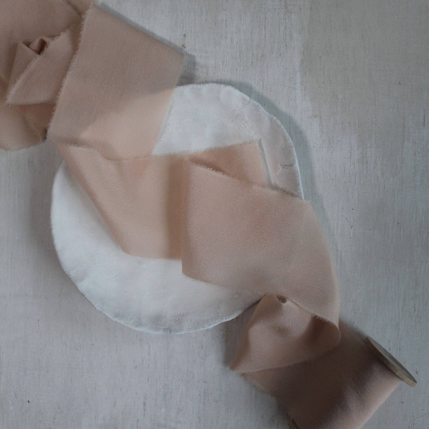 Touch of Pink Silk Crepe de Chine Ribbon Hand Torn