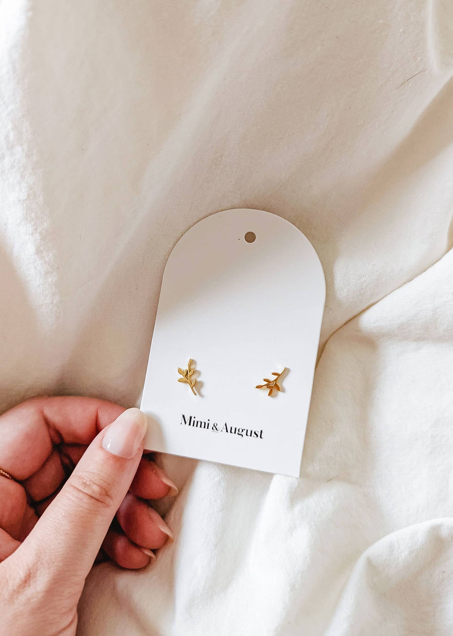 Olive Branch - Gold Plated Earrings