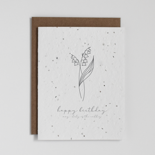Plantable Greeting Card - May Birth Flower (Lily of the Valley)