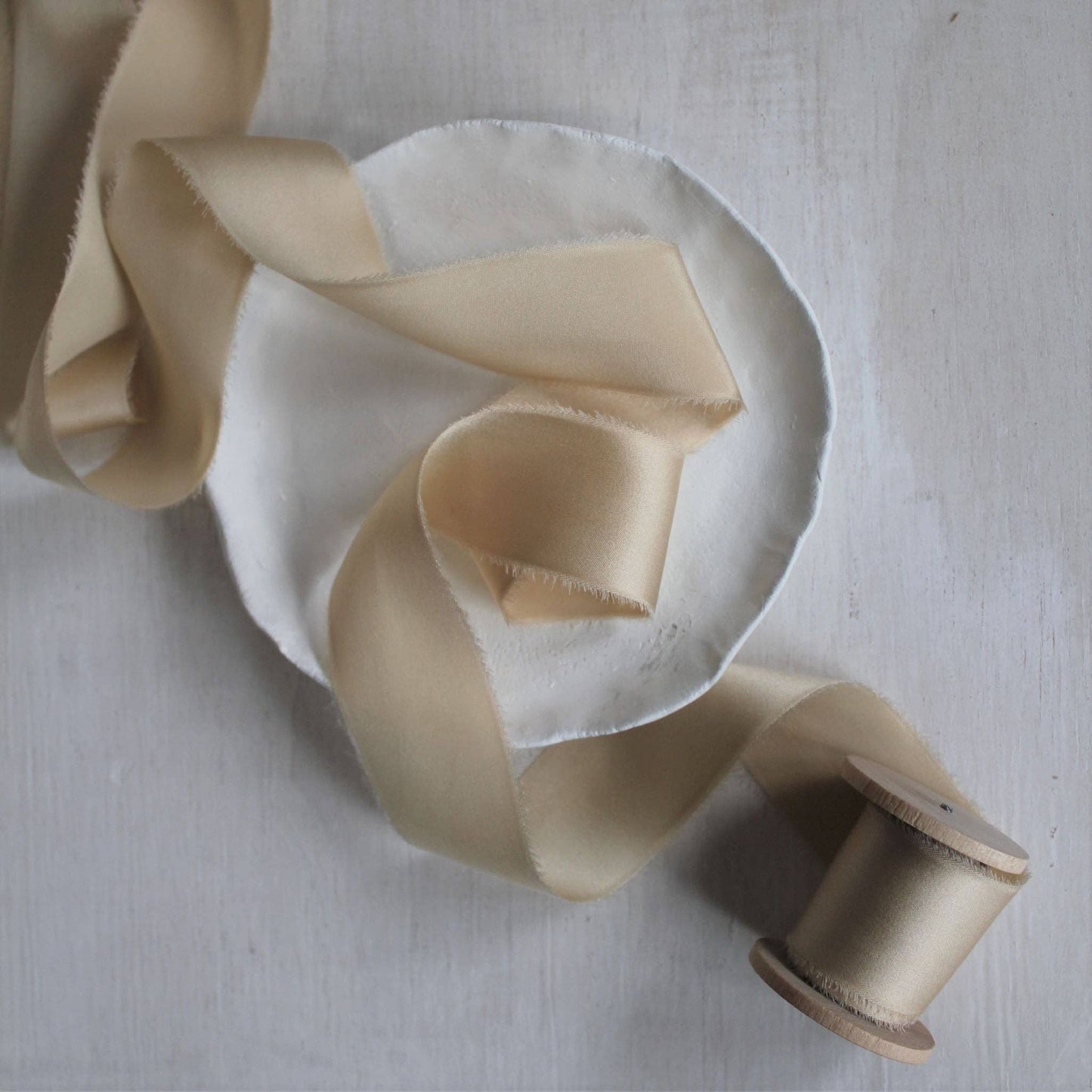 MAPLE Silk Charmeuse Ribbon Hand Torn
