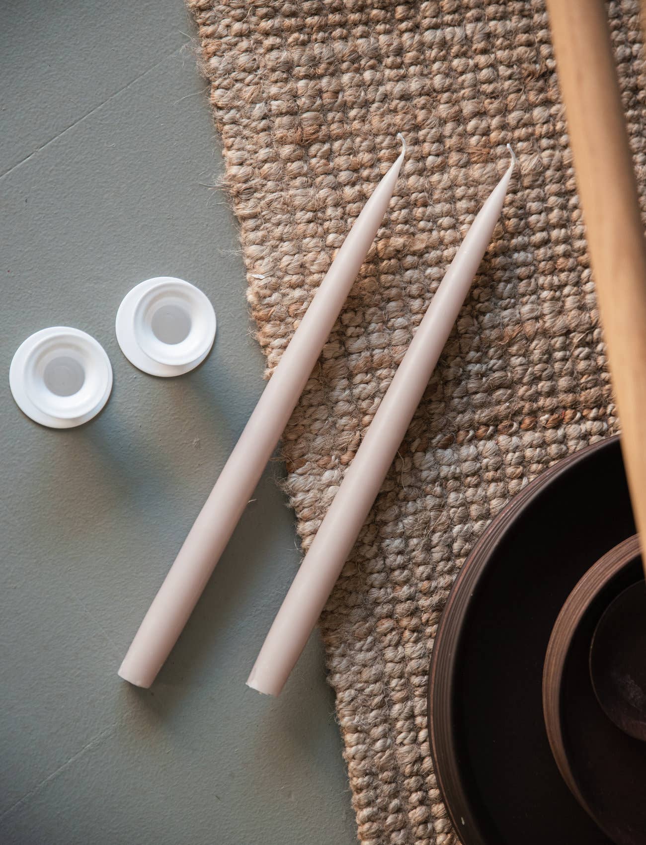 Flax Danish Taper Candle | A Pair