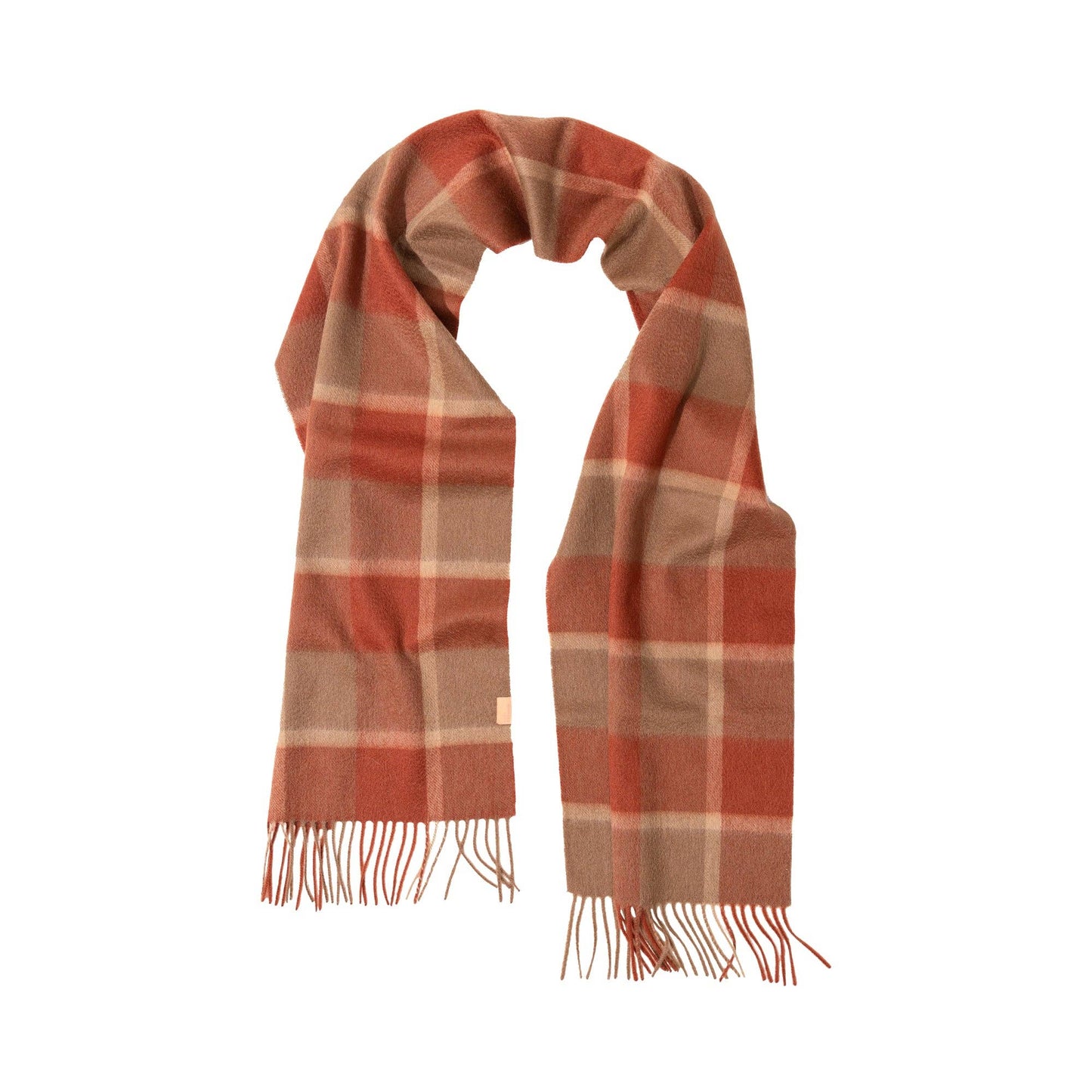 Plaid Cashmere Scarf - Warm Brown Accents