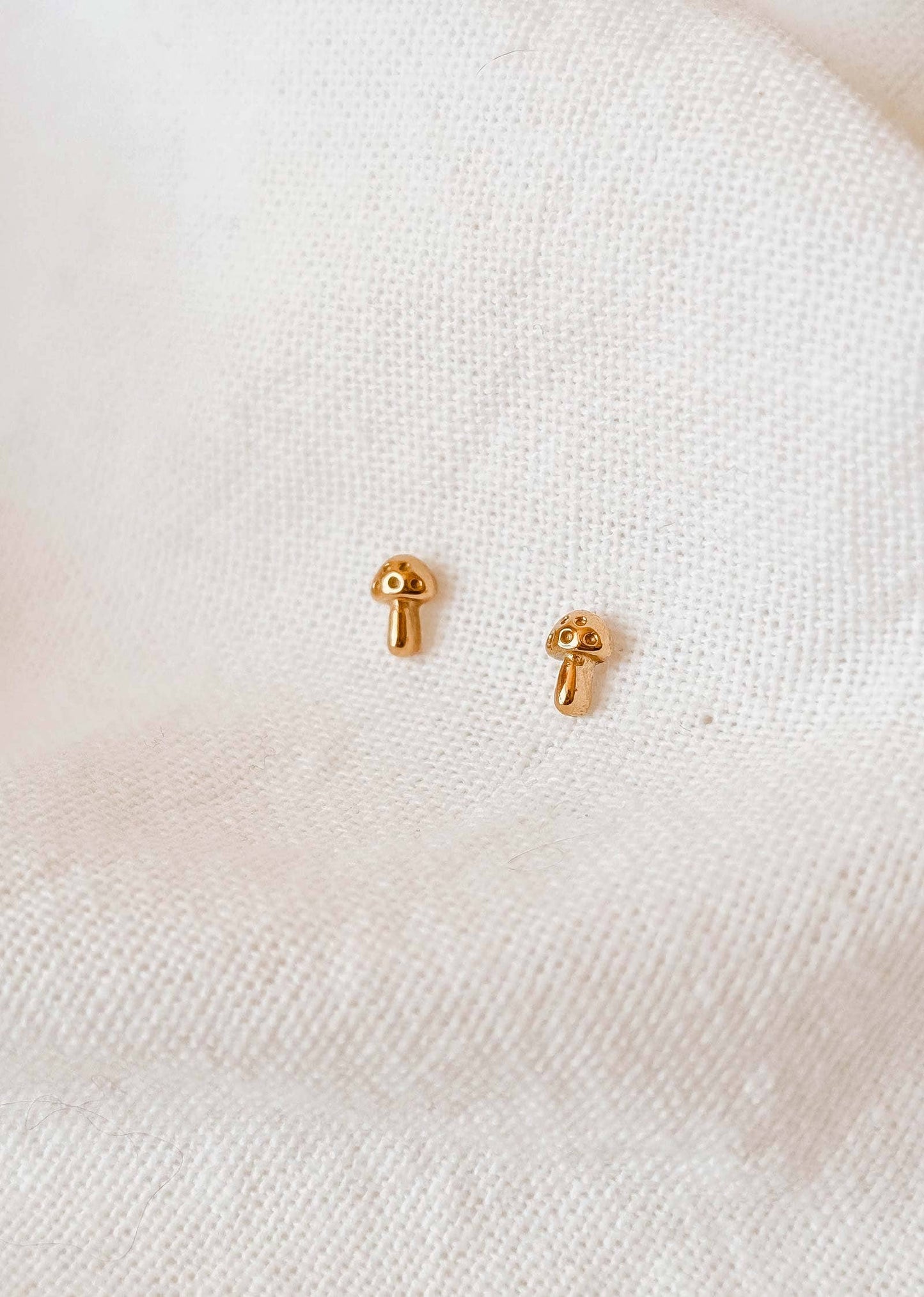 Little Mushroom - Gold Plated Earrings