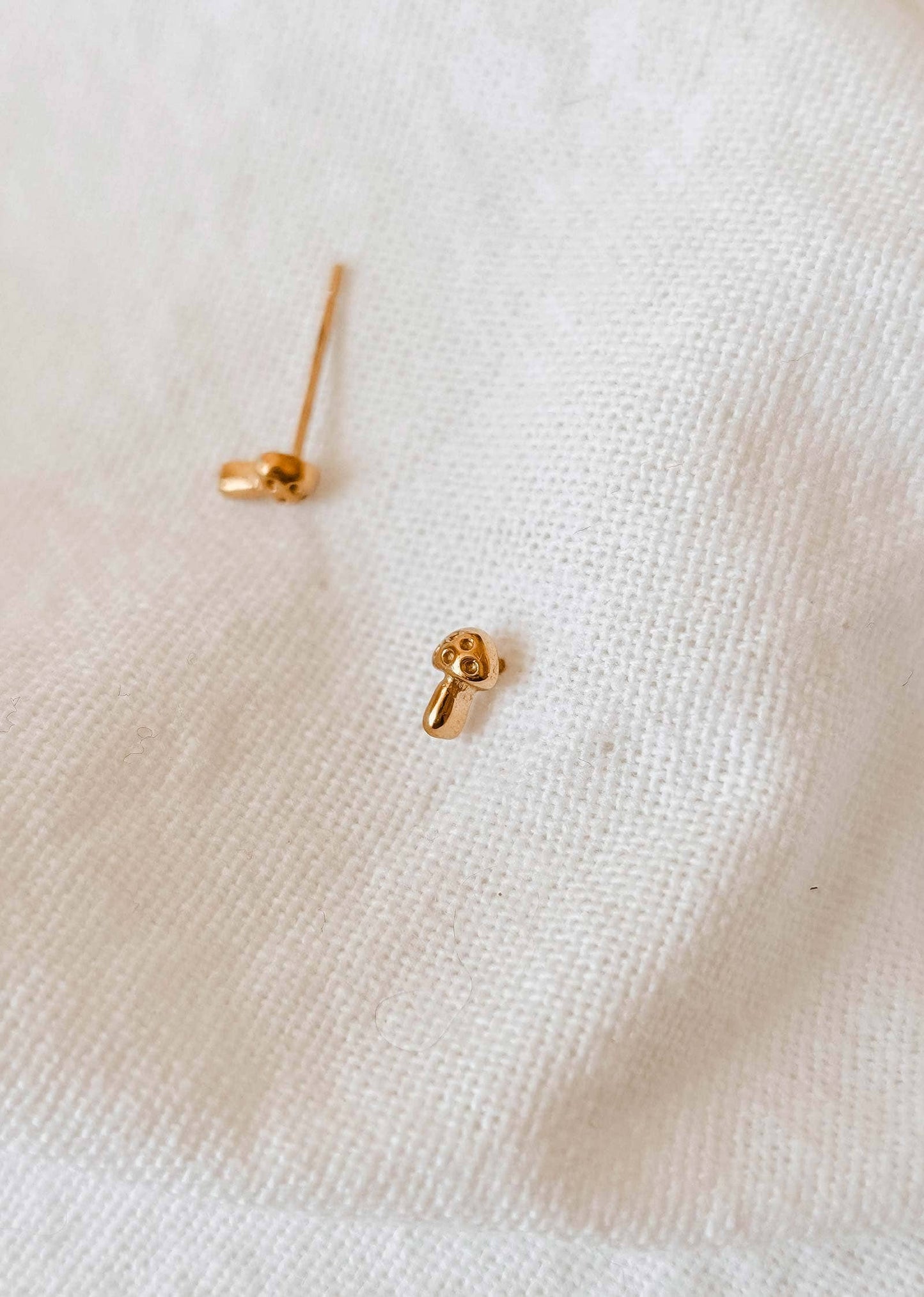 Little Mushroom - Gold Plated Earrings