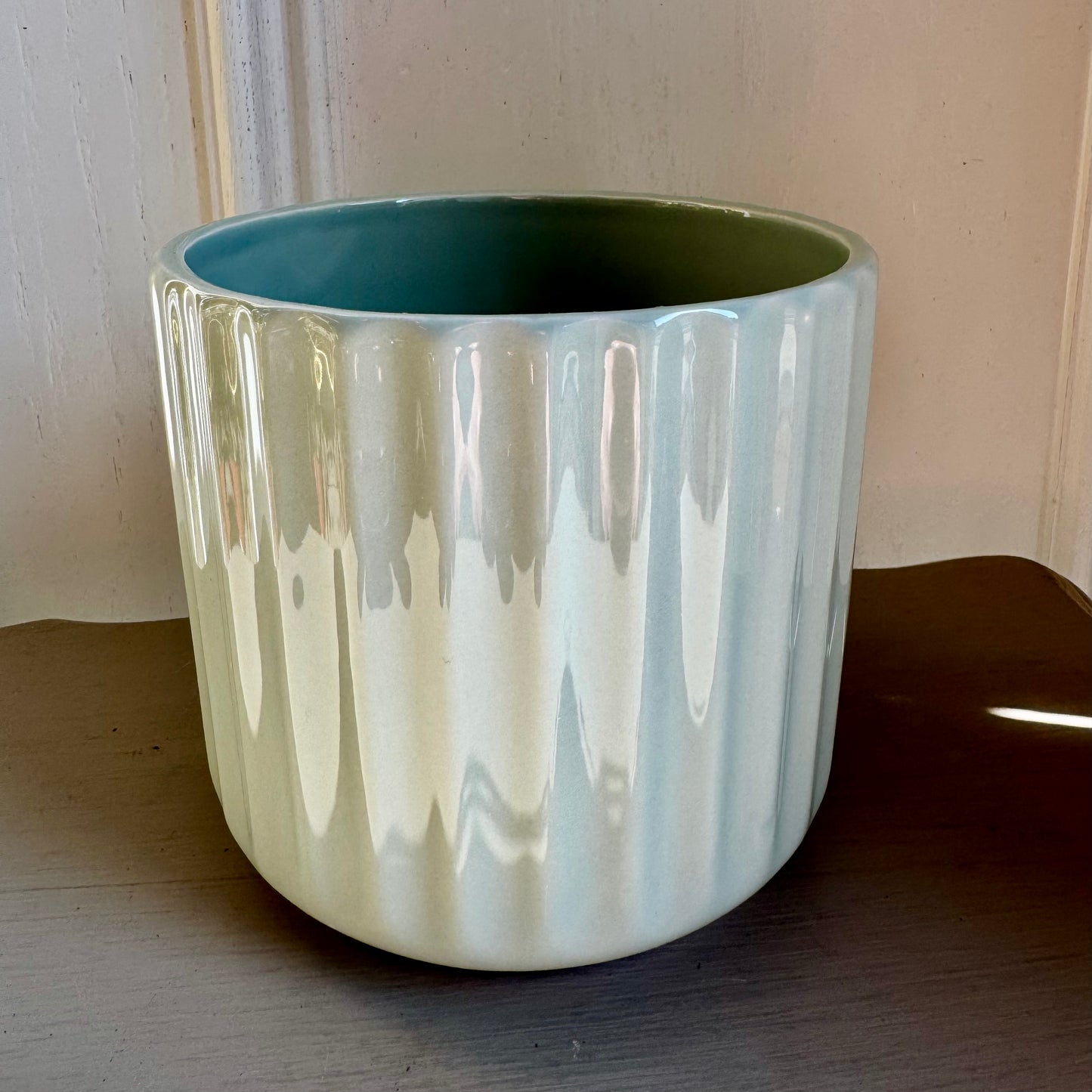 Sage Fluted Pot