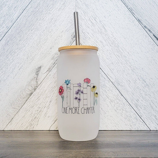 One More Chapter Frosted Glass Can with Bamboo Lid | Bookish