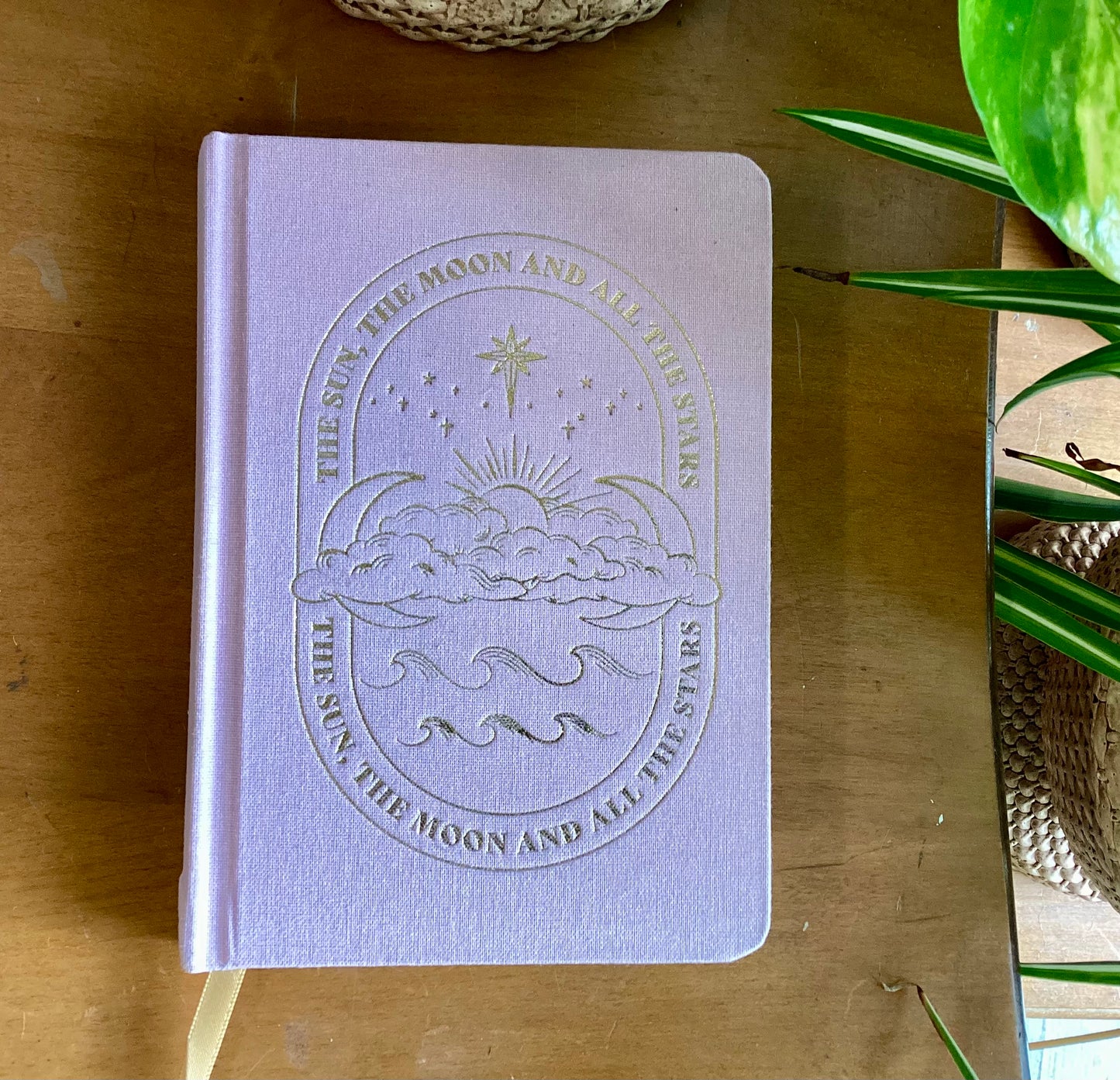 Soft Pink Sun, Moon & Stars Notebook
