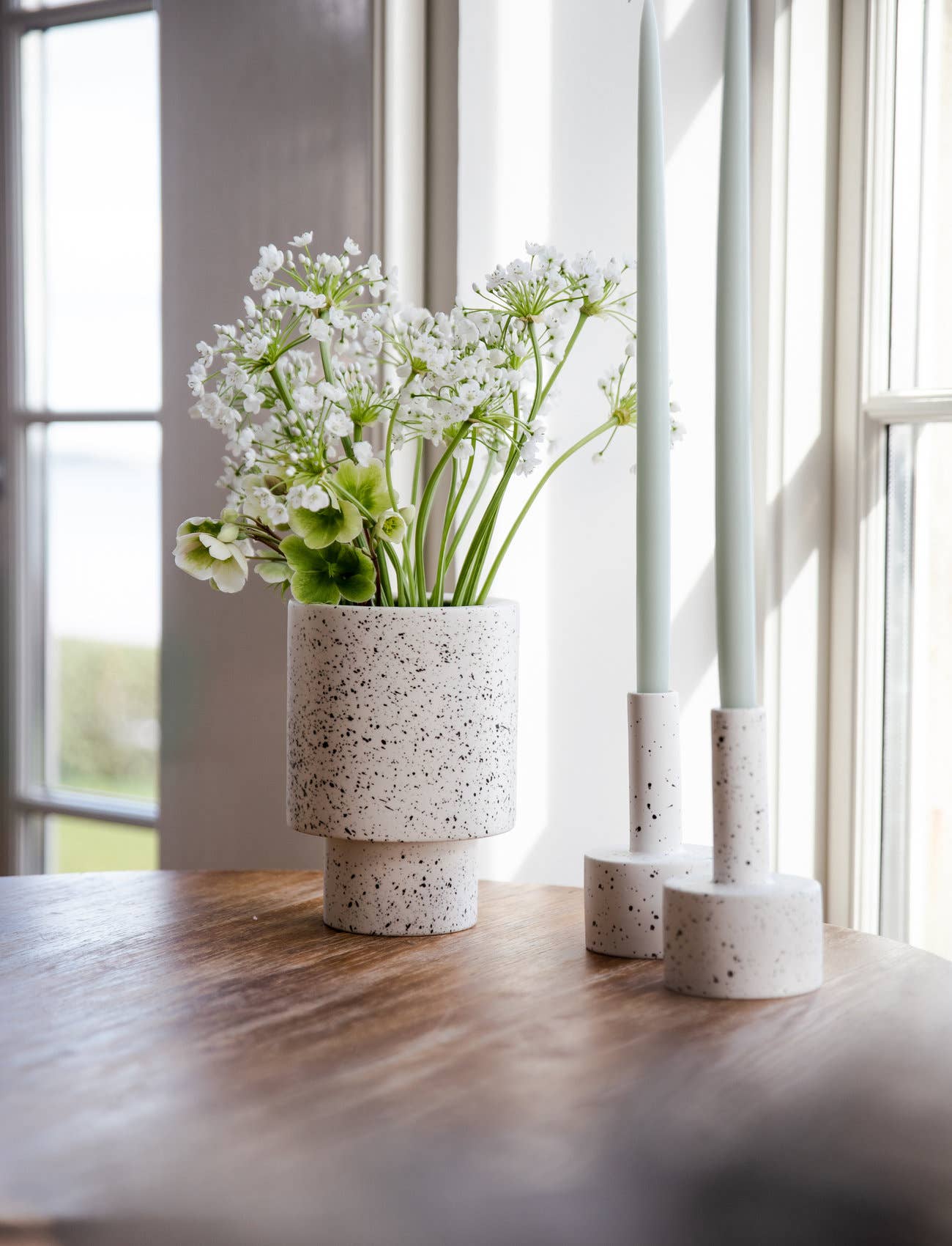 Pastel Teal Danish Taper Candle | A Pair