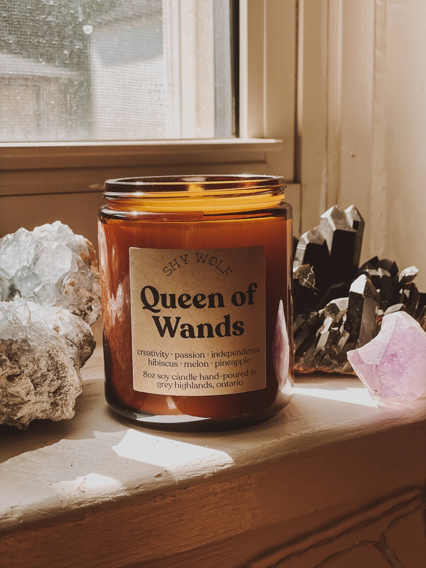 Tarot Card Candle - Queen of Wands - Hibiscus, Pineapple