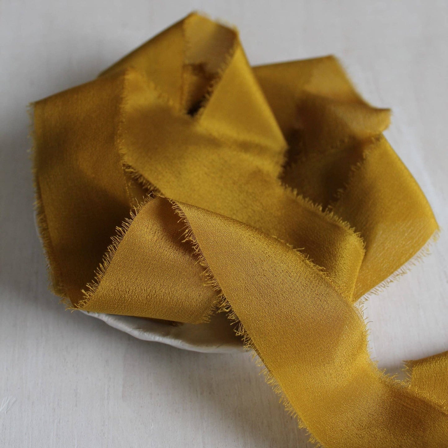 MARIGOLD Silk Ribbon, Crepe de Chine Hand Torn