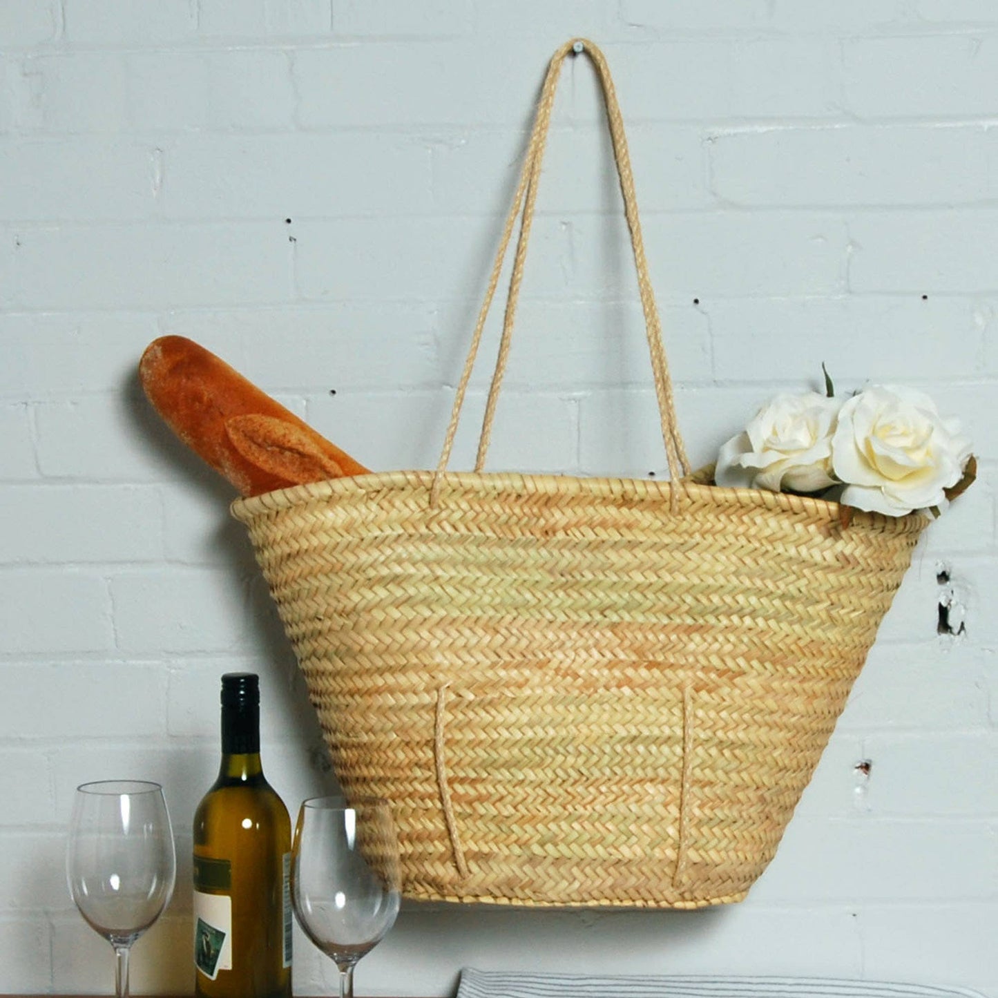 Straw Market Bag with Sisal Handles