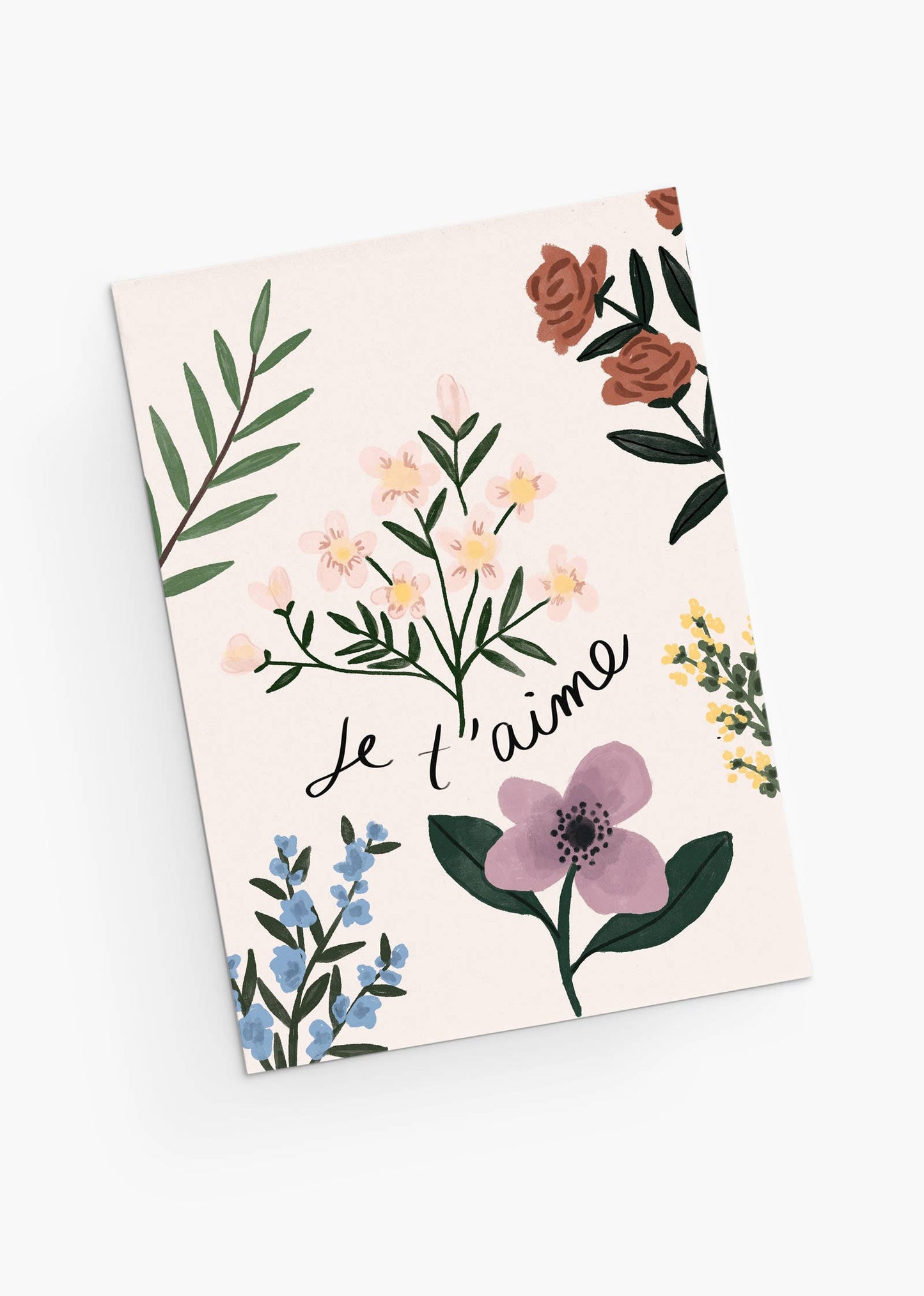 Je t'aime - Jardins de Fleurs - Greeting Card