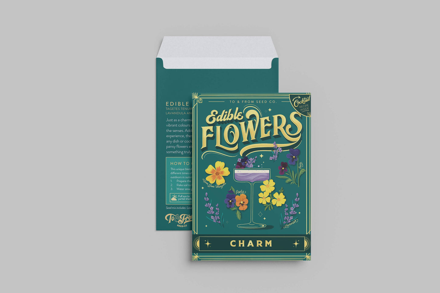 Edible Flowers (Charm) - Seed Packet & Cocktail Recipe