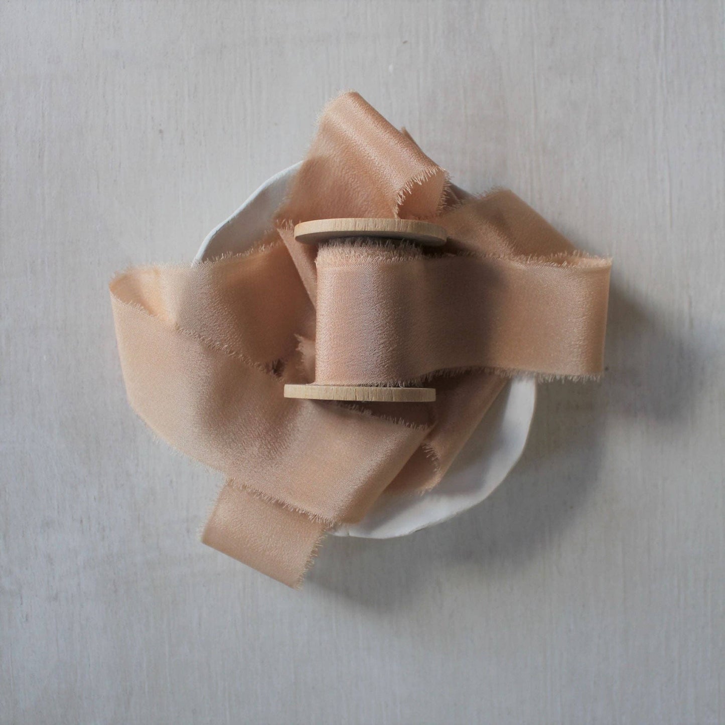 Touch of Pink Silk Crepe de Chine Ribbon Hand Torn