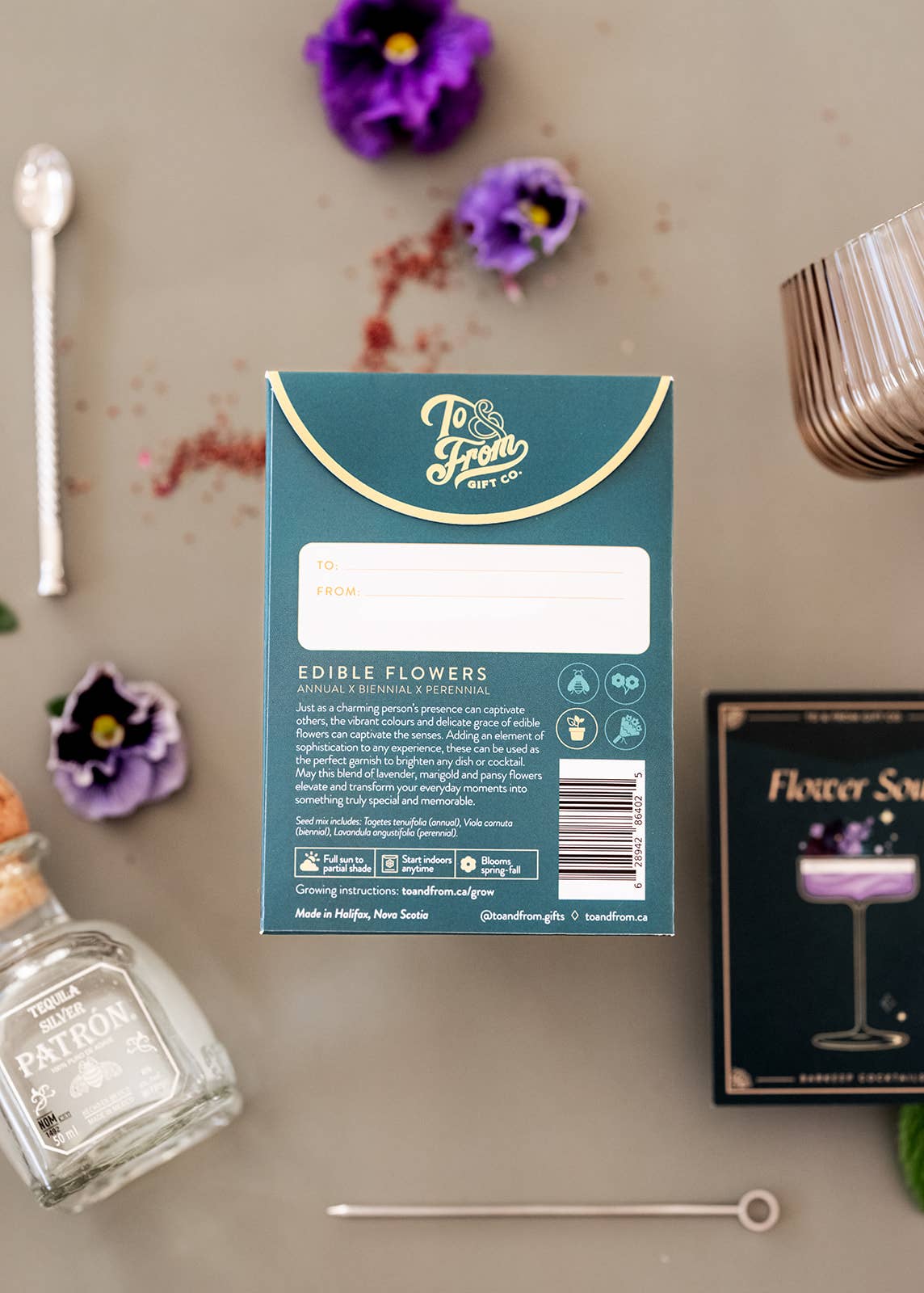 Edible Flowers (Charm) - Seed Packet & Cocktail Recipe