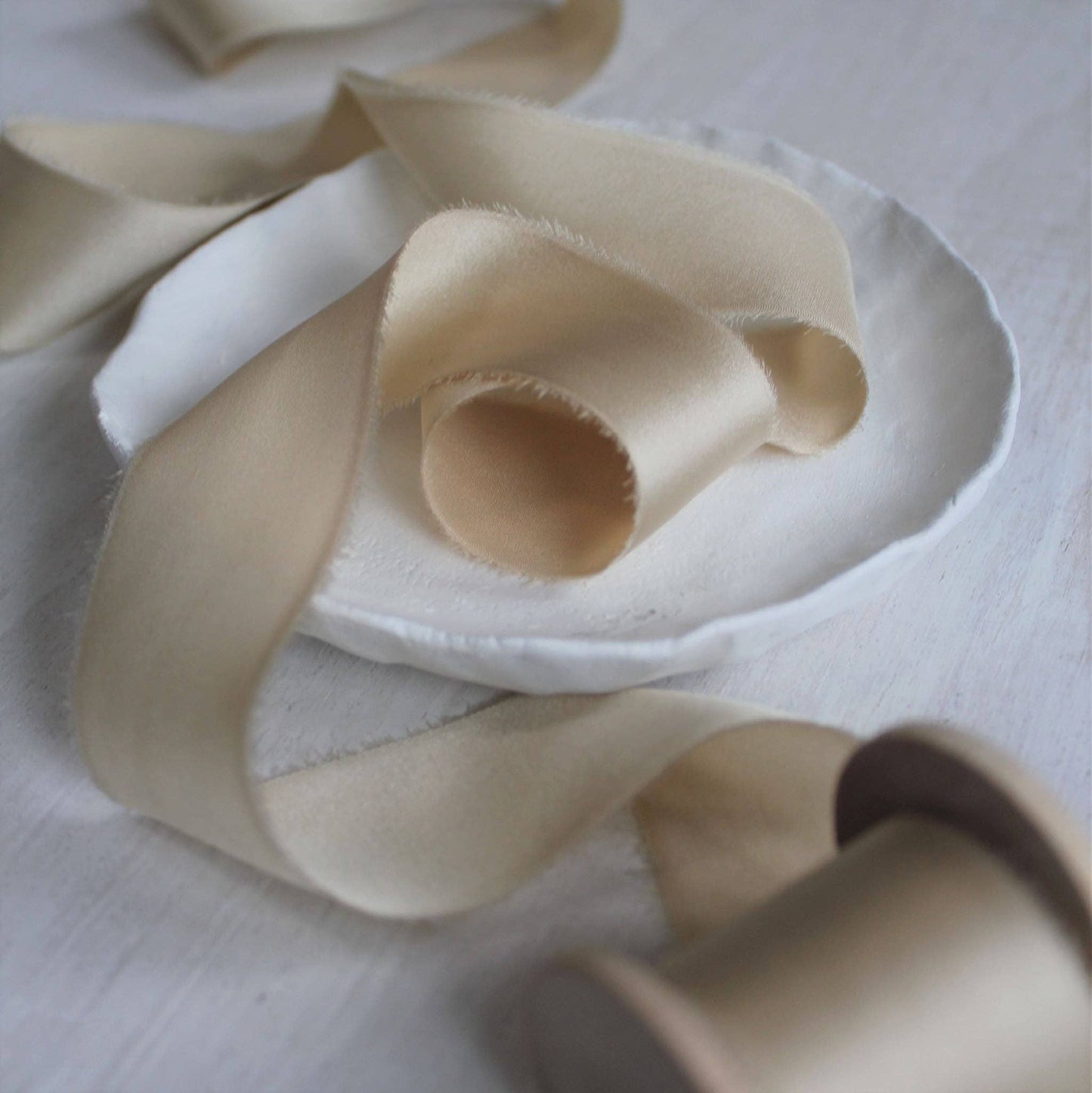 MAPLE Silk Charmeuse Ribbon Hand Torn