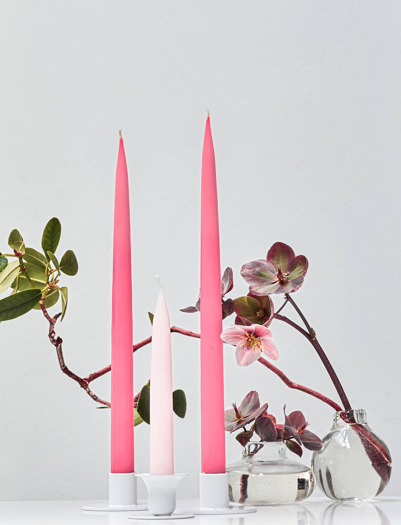 Pastel Rosa Danish Taper Candle | A Pair