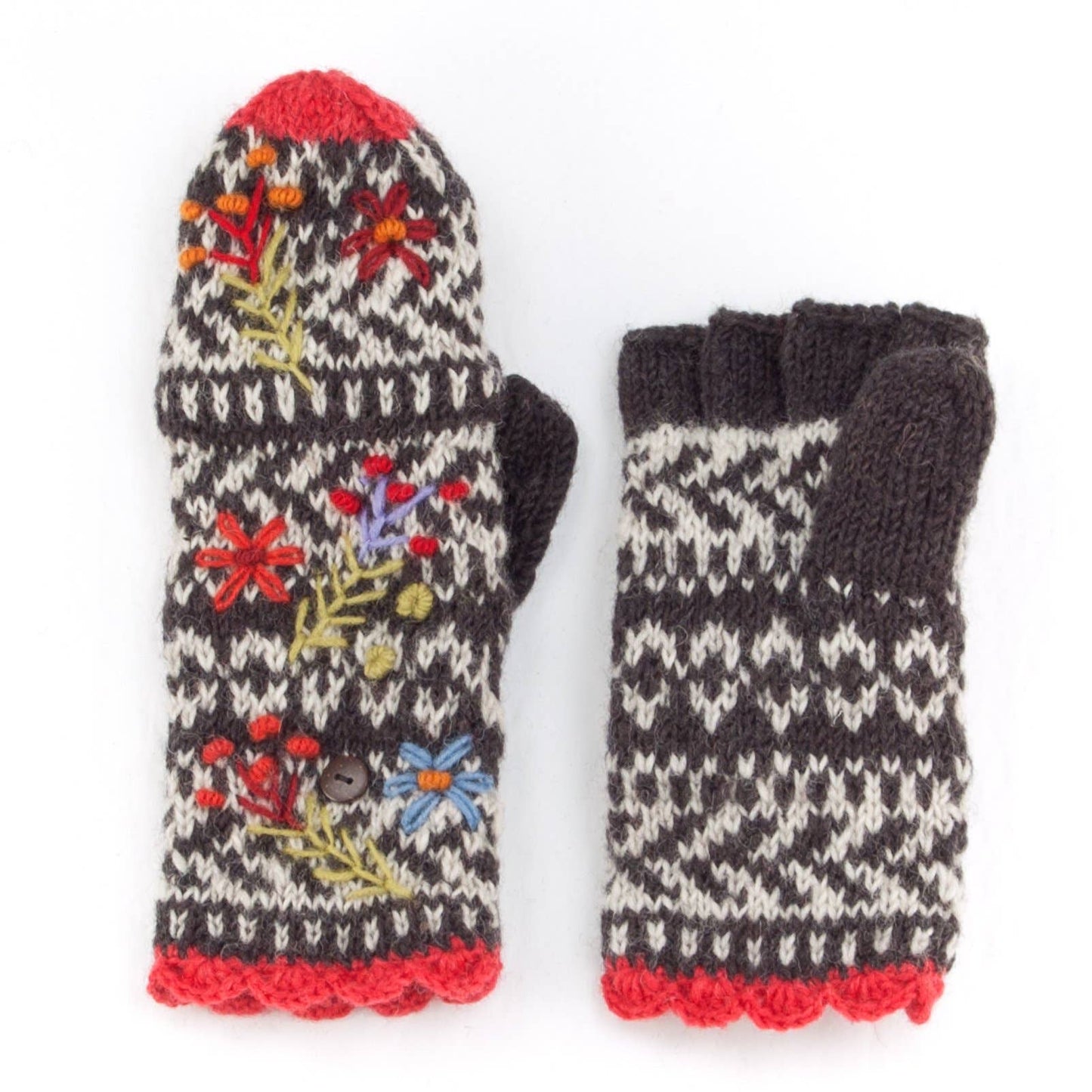 Sadie  - women's wool knit finger mittens