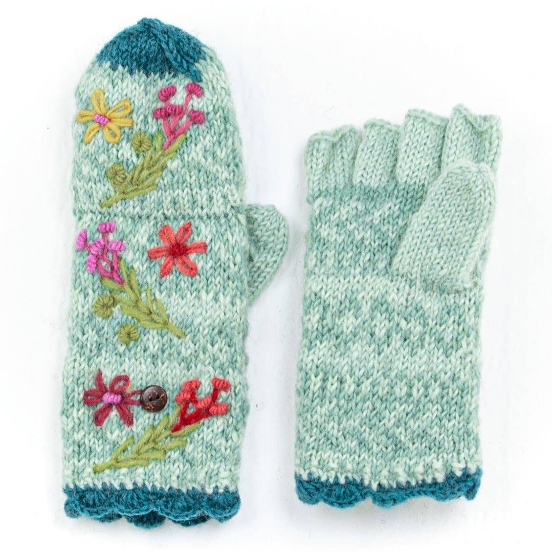 Sadie  - women's wool knit finger mittens