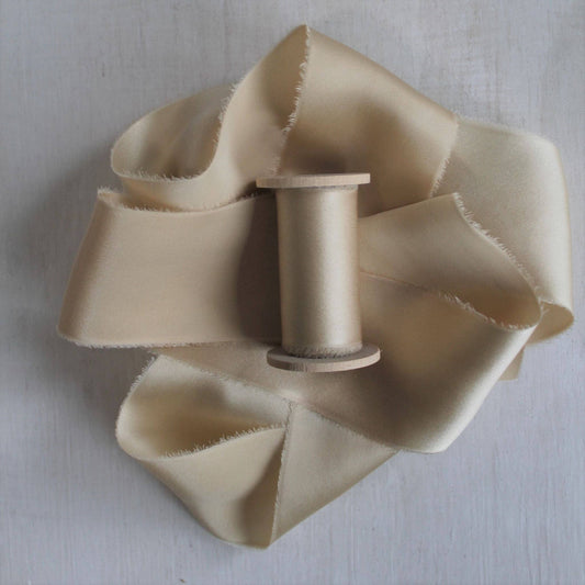 MAPLE Silk Charmeuse Ribbon Hand Torn