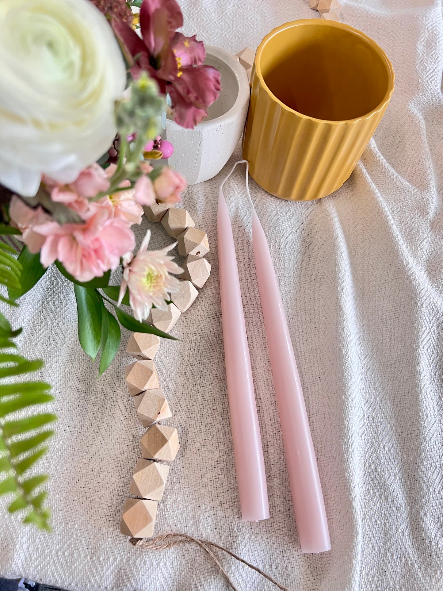 Powder Pink Danish Taper Candle | A Pair