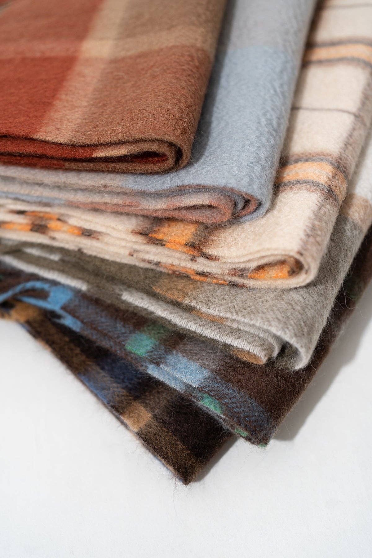 Plaid Cashmere Scarf - Warm Brown Accents