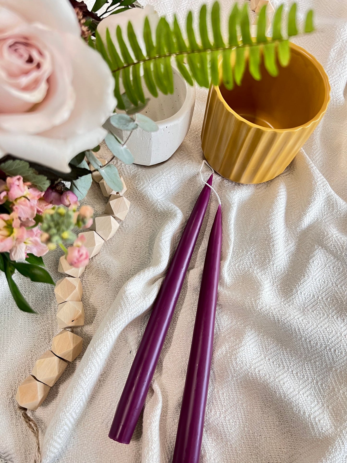 Dark Heather Danish Taper Candle | A Pair