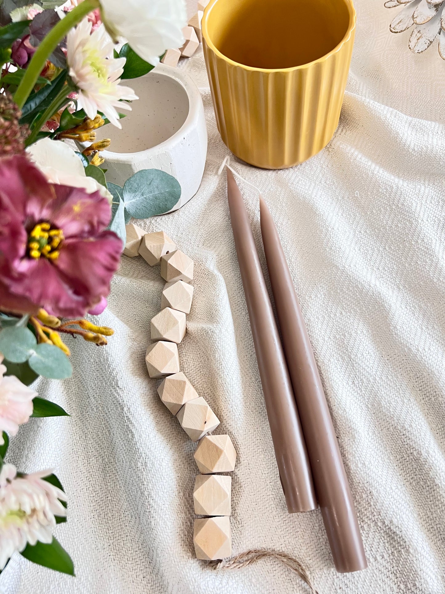 Nougat Danish Taper Candle | A Pair