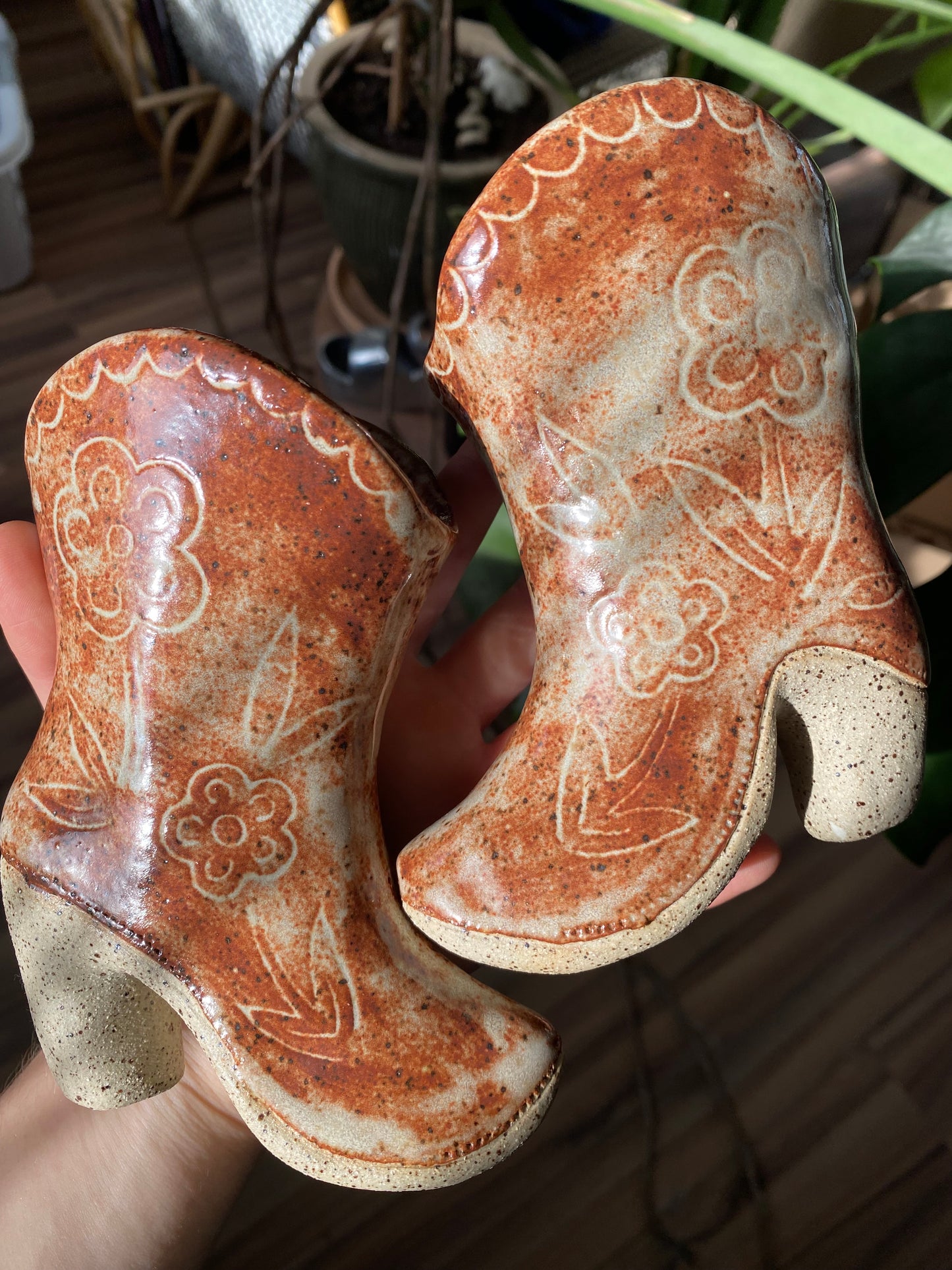 Phalsiii Ceramics Cowboy Boots