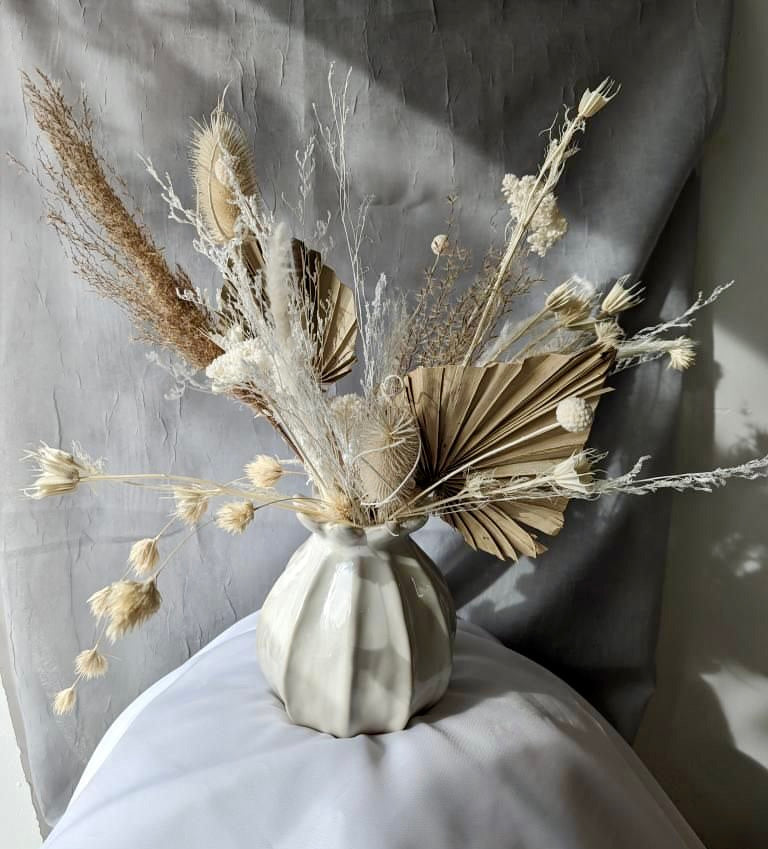 Dry Flower Bud Vase Arrangement