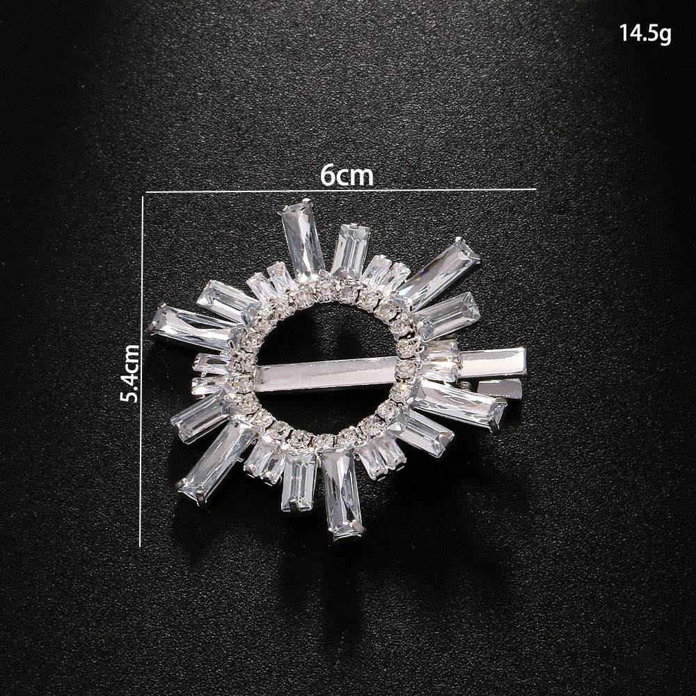 Crystal Sunburst Hair Clip - Sparkling Rhinestone