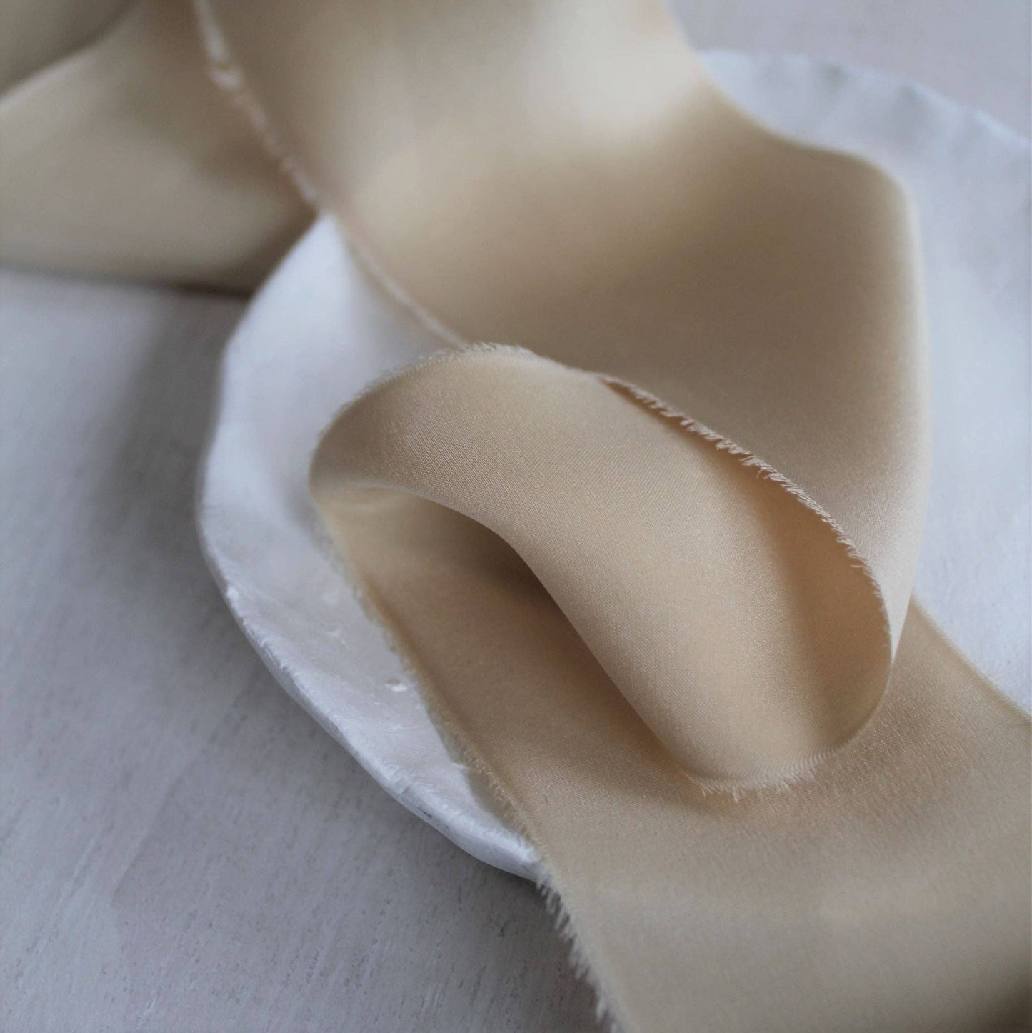 MAPLE Silk Charmeuse Ribbon Hand Torn