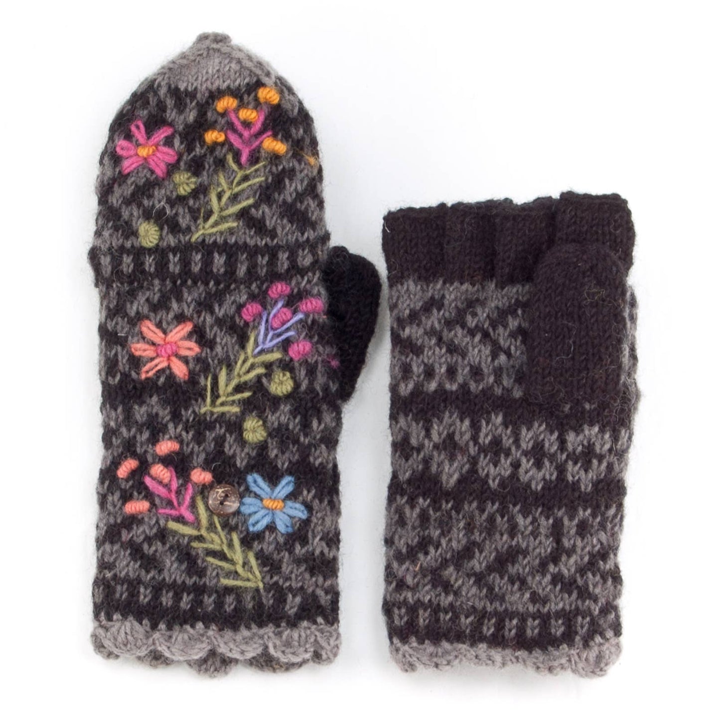 Sadie  - women's wool knit finger mittens