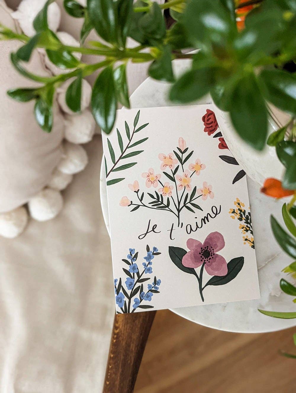 Je t'aime - Jardins de Fleurs - Greeting Card