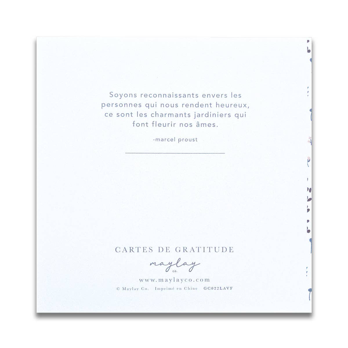 French Hydrangeas Floral "Plein de Gratitude" Cartes de Gratitude Greeting Card
