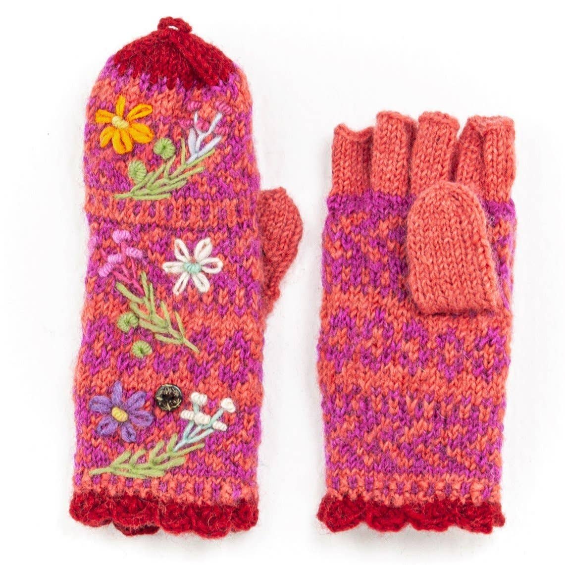 Sadie  - women's wool knit finger mittens