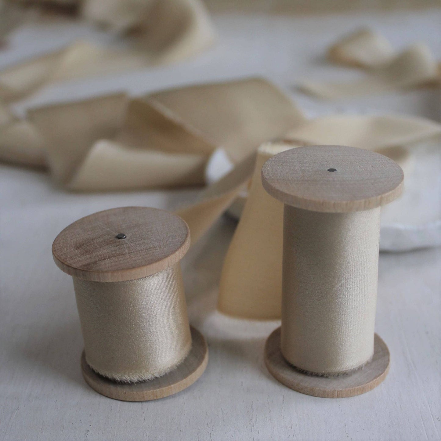 MAPLE Silk Charmeuse Ribbon Hand Torn