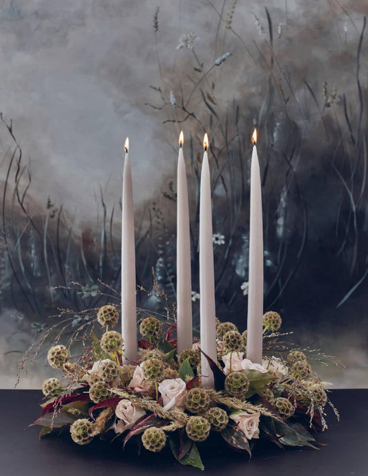 Flax Danish Taper Candle | A Pair