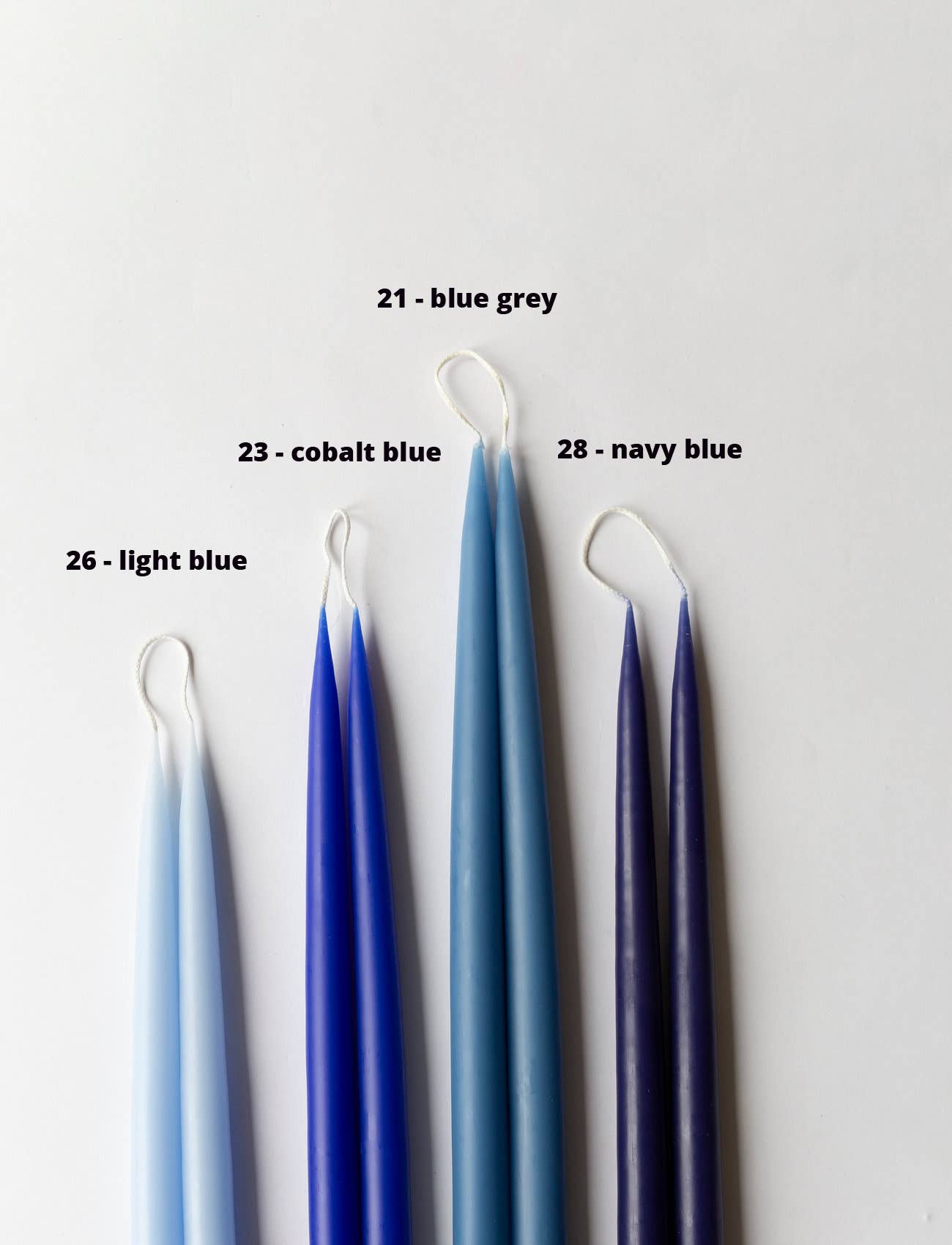 Blue Grey Danish Taper Candle | A Pair
